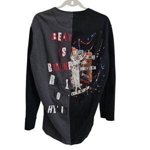 Valentino Jamie Reid Sweatshirt Mens Small Black Graphic Print Longline Pullover